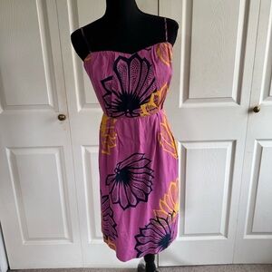 Anthropologie Sariah Pink Tropical Dress size 10